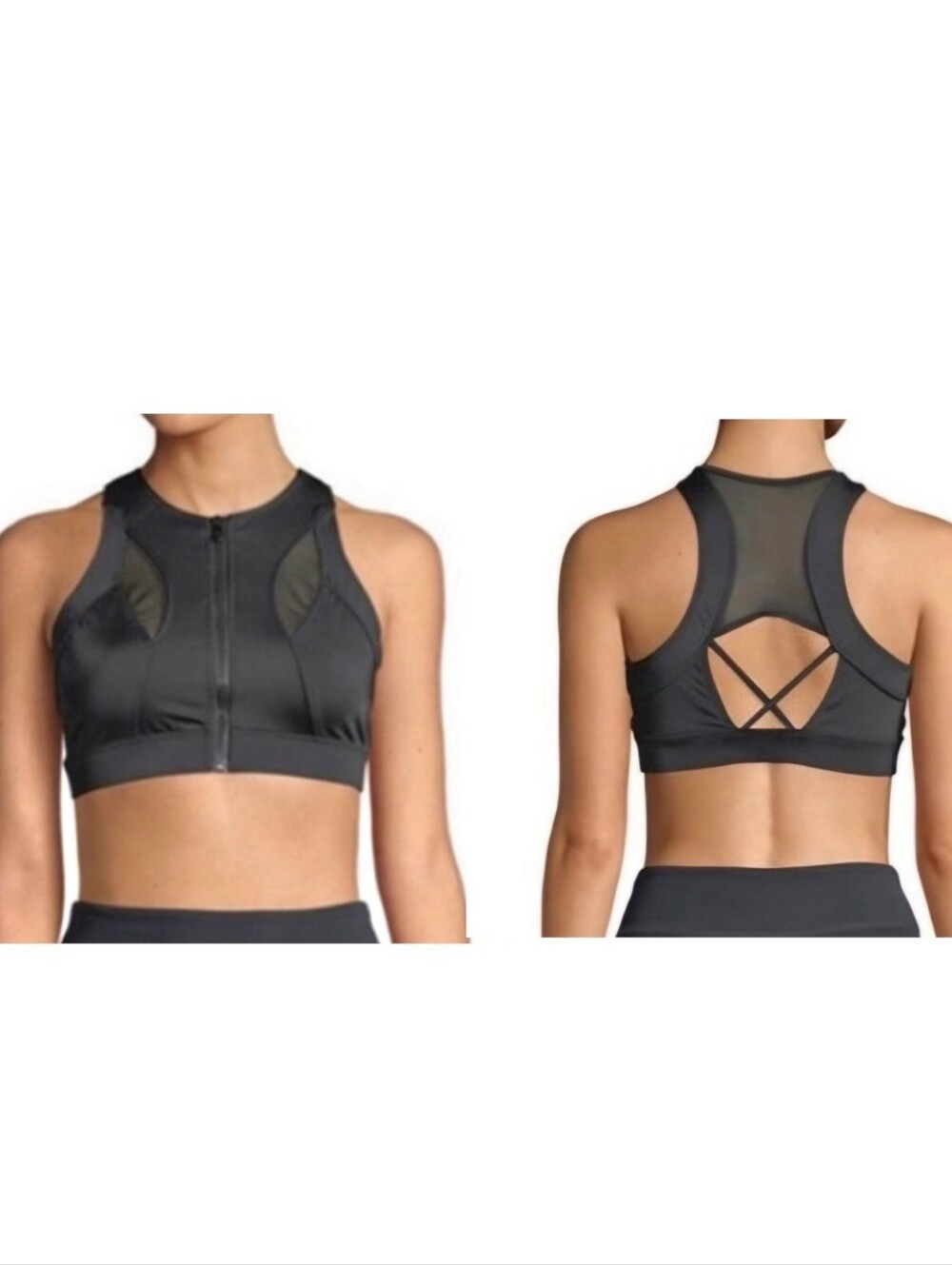 Cushnie Et Ochs Melusine Zip Cut-Out Mesh Insert Crop Top in Black Size S